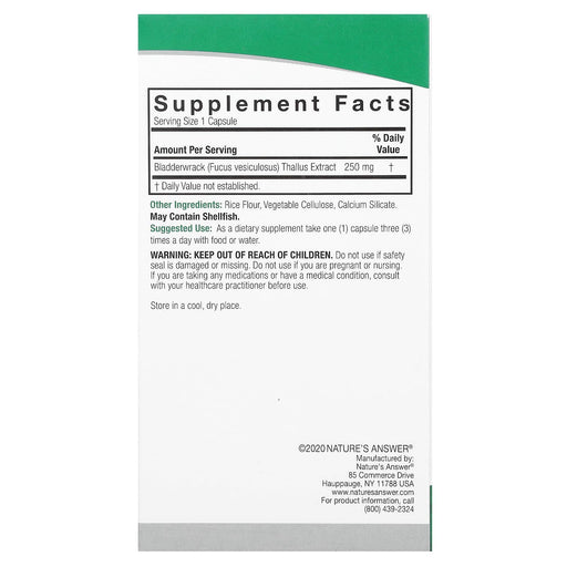 Nature's Answer BLADDERWRACK THALLUS 90 V-CAPS