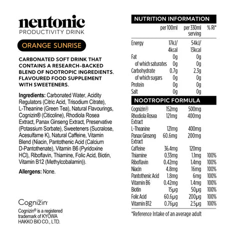 Neutonic Productivity Drink - 12 x 330ml