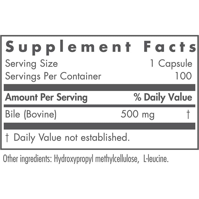 Nutricology Ox Bile 500mg 100 Capsules - Liver Support at MySupplementShop by Optimox