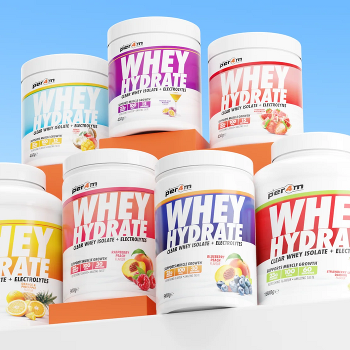 Whey Hydrate supplement containers 
