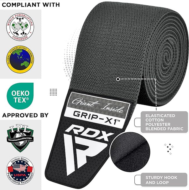 RDX Gym Knee Wraps K1 Grey
