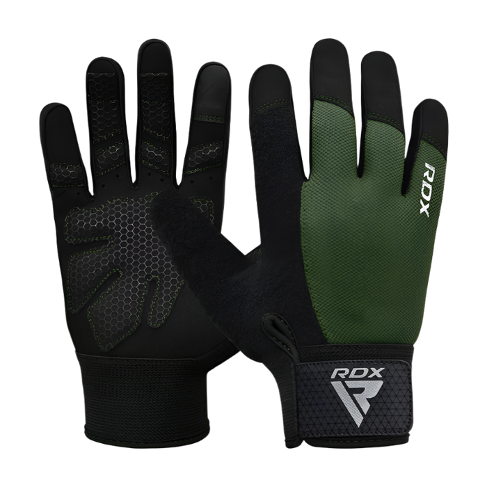 RDX Gym Weight Lifting Gloves W1 Plus Full Army Green