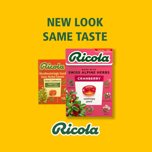 Ricola Swiss Herb Drops Sugar-Free Cranberry Box 20 Pack