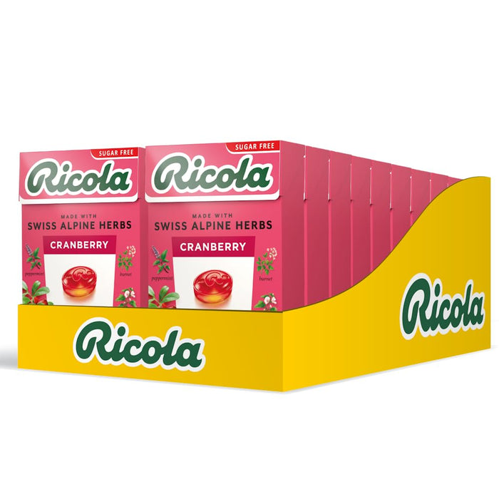 Ricola Swiss Herb Drops Sugar-Free Cranberry Box 20 Pack