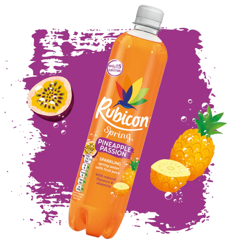 Rubicon Spring 12 x 500ml - Sparkling Spring Water with Real Fruit Juice & Natural Flavours