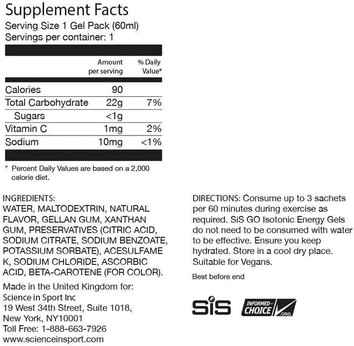 SIS Isotonic Gels 6x60ml