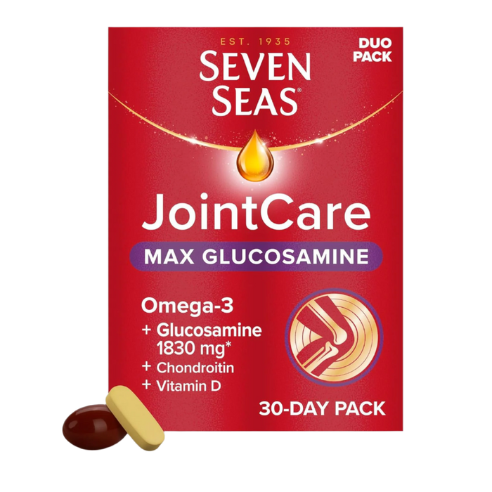 Seven Seas JointCare MAX GLUCOSAMINE 2X30 Capsules – High Strength Glucosamine with Omega-3 & Chondroitin