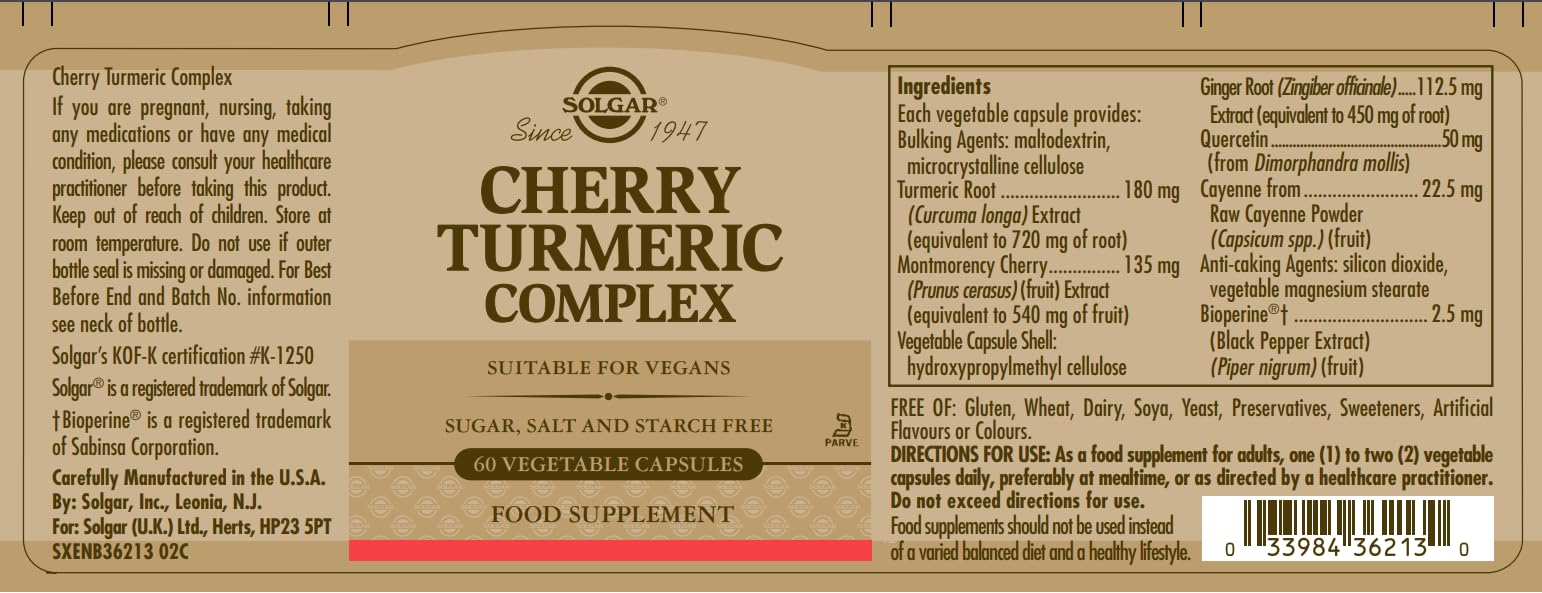 Solgar Cherry Turmeric Complex 60 Veg. caps