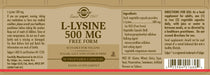 Solgar L-Lysine 500mg 30x50 CAP