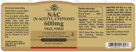 Solgar NAC N-AcetylCysteine600mg 60Cap