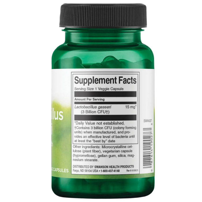 Swanson Lactobacillus Gasseri 3 Billion CFU 60 Vegetarian Capsules