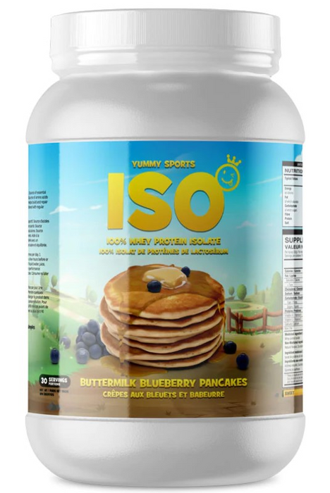 Yummy Sports ISO Tub 30 Serv 960g - Buttermilk Blueberry Pancake - Whey Protein Isolate at MySupplementShop by Yummy Sports