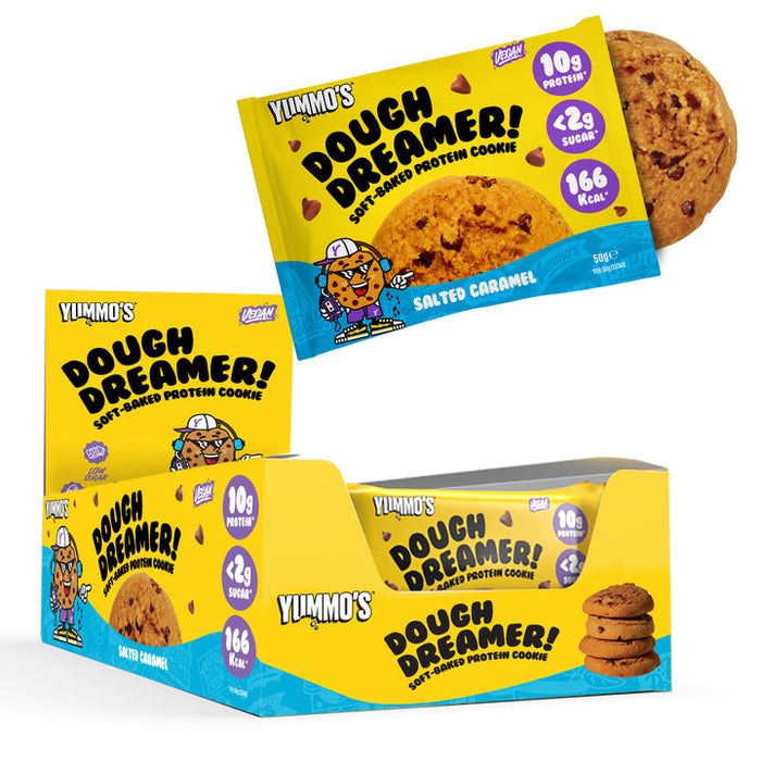 Yummos Dough Dreamer! Vegan Protein Cookie 12x50g Salted Caramel - Sports Supplements at MySupplementShop by Yummos