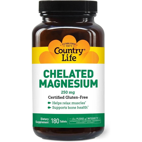 Country Life Chelated Magnesium 250mg 180 Tablet | Premium Supplements at MYSUPPLEMENTSHOP