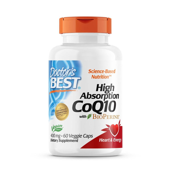 Doctor's Best High Absorption CoQ10 with BioPerine 400 mg 60 Veggie Capsules - Health and Wellbeing at MySupplementShop by Doctor's Best