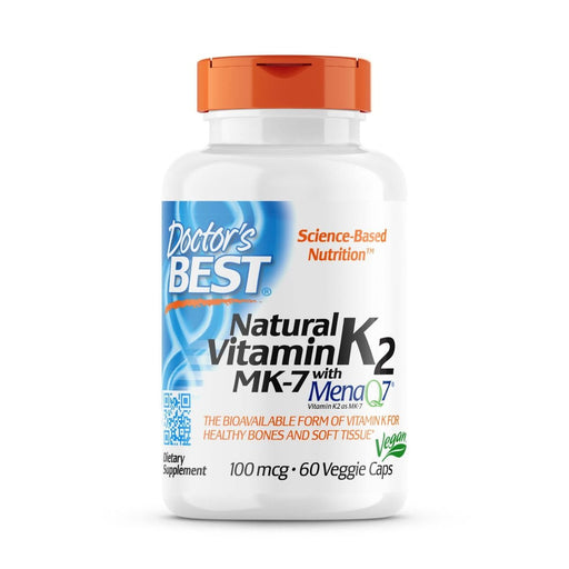 Doctor's Best Natural Vitamin K2 MK-7 with MenaQ7 100 mcg 60 Veggie Capsules | Premium Supplements at MYSUPPLEMENTSHOP