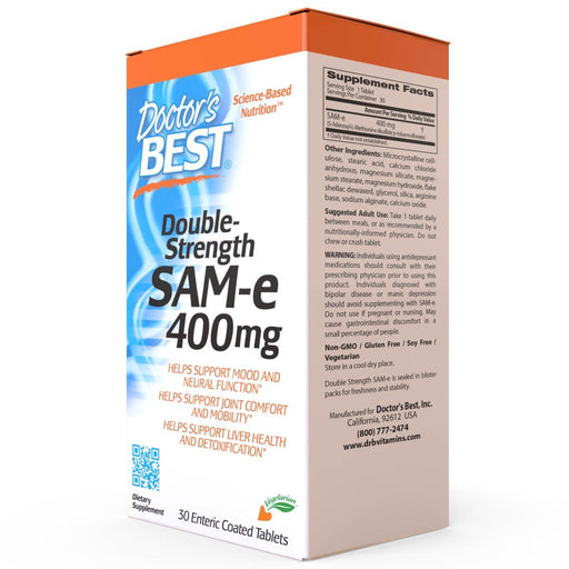 Doctor's Best SAM-e 400 mg 30 Enteric Coated Tablets | Premium Supplements at MYSUPPLEMENTSHOP