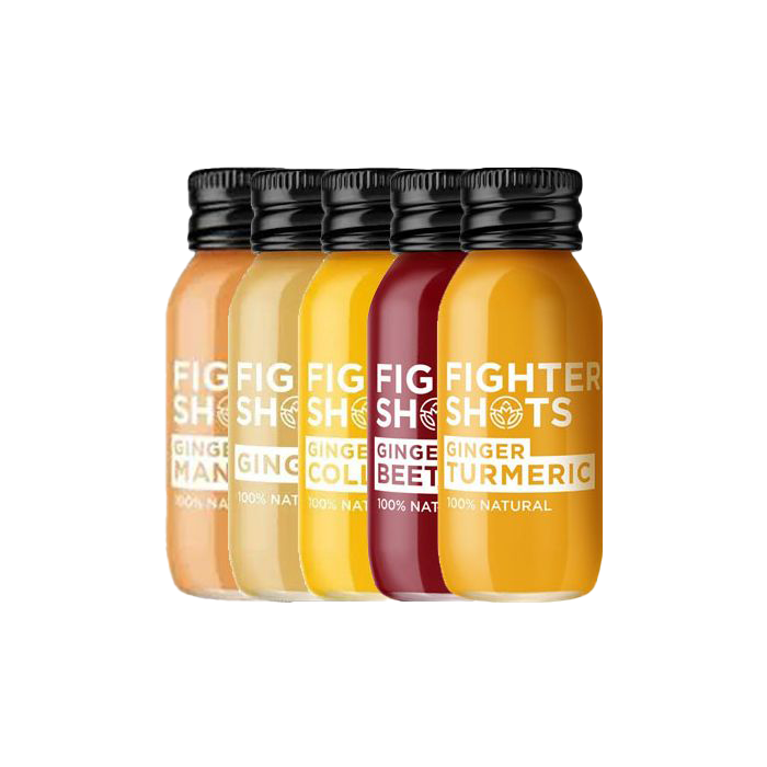 Fighter Shots Ginger (12x60ml) Award Winning Fresh & Fiery Ginger Shots - Wellness Shots at MySupplementShop by Fighter Shots