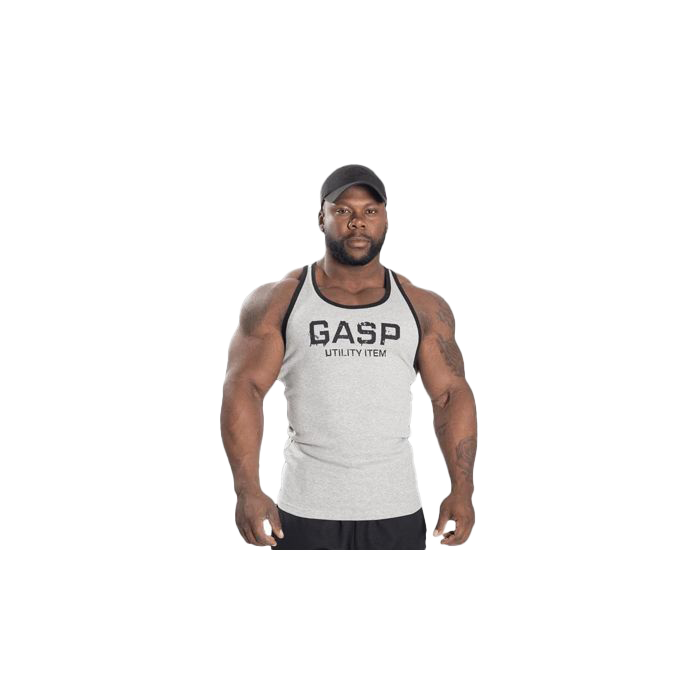 GASP Ribbed T-Back - Grey Melange