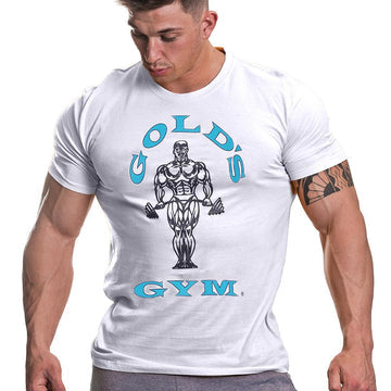 Golds Gym Muscle Joe T-Shirt - White/Blue