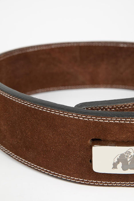 Gorilla Wear 4 Inch Leather Lever Belt Brown
