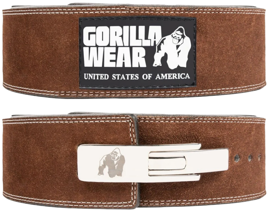 Gorilla Wear 4 Inch Leather Lever Belt Brown