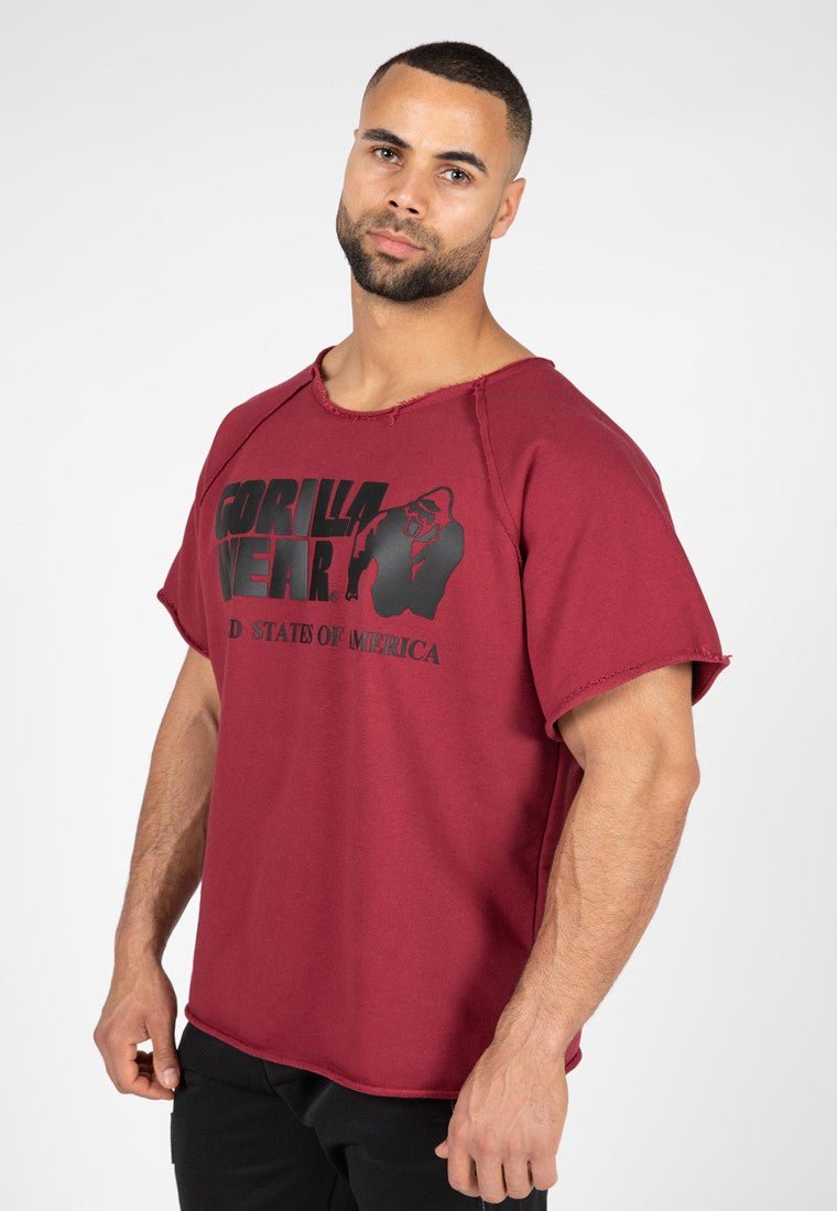 Gorilla Wear Classic Workout Top Burgundy Red