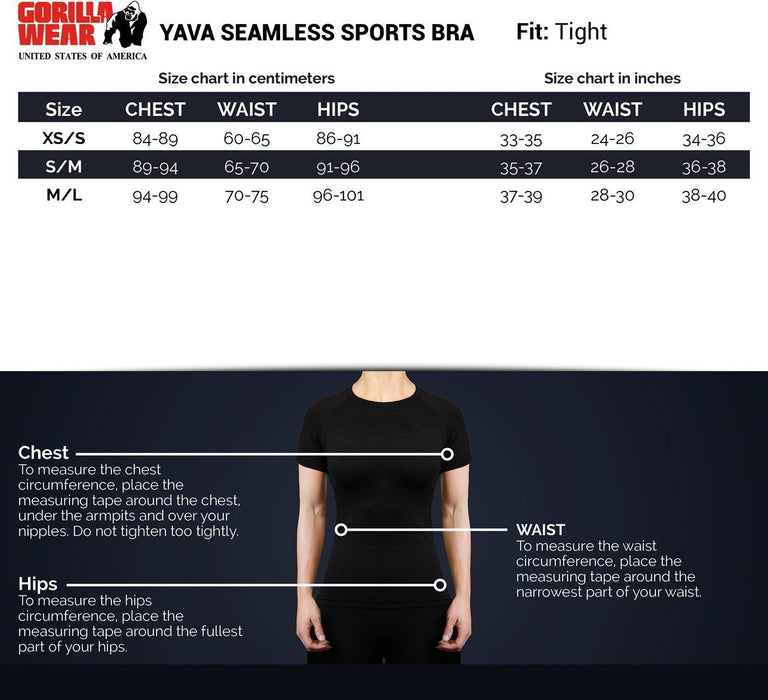 Gorilla Wear Yava Seamless Sports Bra - Black