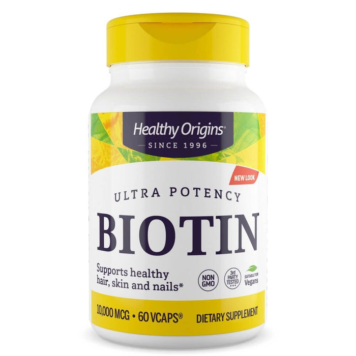 Healthy Origins Biotin 10,000mcg 60 Veggie Capsules - Energy & Vitality at MySupplementShop by Healthy Origins