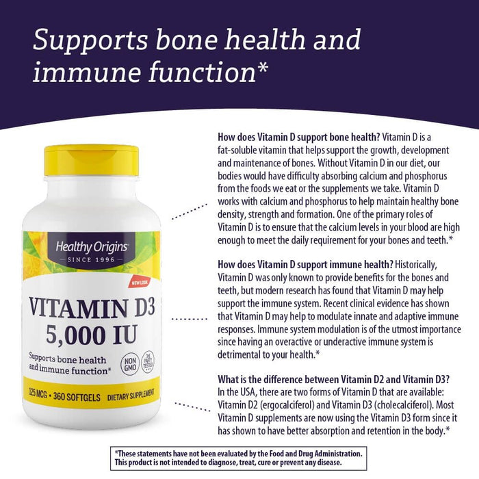 Healthy Origins Vitamin D3 5,000iu 540 Softgels | Premium Supplements at MYSUPPLEMENTSHOP