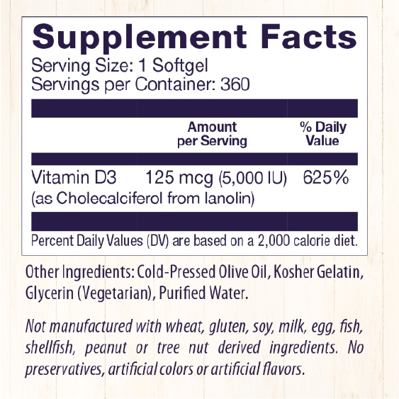 Healthy Origins Vitamin D3 5,000iu 360 Softgels | Premium Supplements at MYSUPPLEMENTSHOP