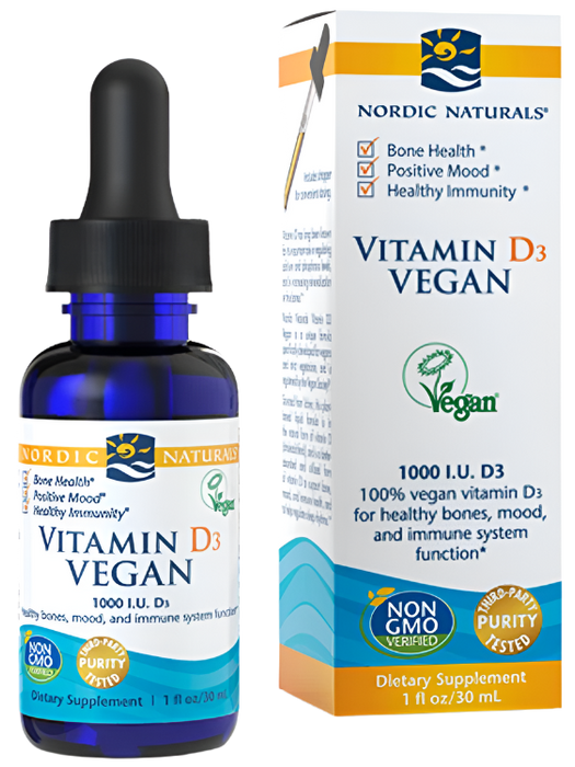 Nordic Naturals Vitamin D3 Vegan, 1000 IU - 30 ml.