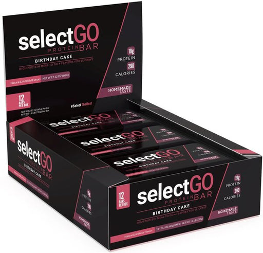 PEScience SelectGo Protein Bar, Birthday Cake - 12 x 60g