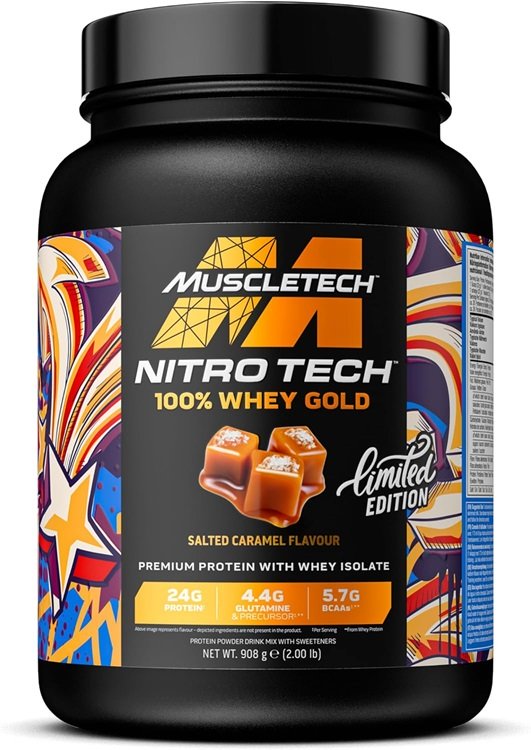 MuscleTech Nitro-Tech 100% Whey Gold, Salted Caramel - 908g - Nutritional Supplement at MySupplementShop by Muscletech