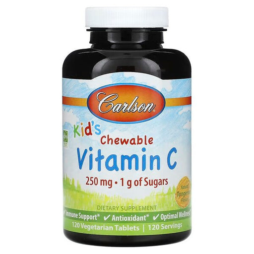 Kid's Chewable Vitamin C, 250mg Natural Tangerine - 120 vegetarian tablets - Sports Nutrition at MySupplementShop by Carlson Labs