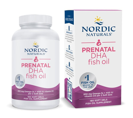 Nordic Naturals Prenatal DHA, 830mg Omega-3 + 400 IU D3 Unflavored (EAN 768990891045) 180 softgels - Sports Supplements at MySupplementShop by Nordic Naturals