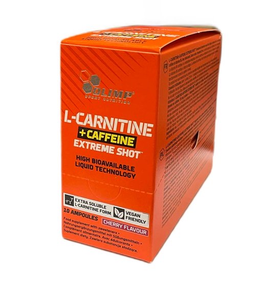 Olimp Nutrition L-Carnitine + Caffeine Extreme Shot, Cherry 10 x 25 ml - Sports Supplements at MySupplementShop by Olimp Nutrition