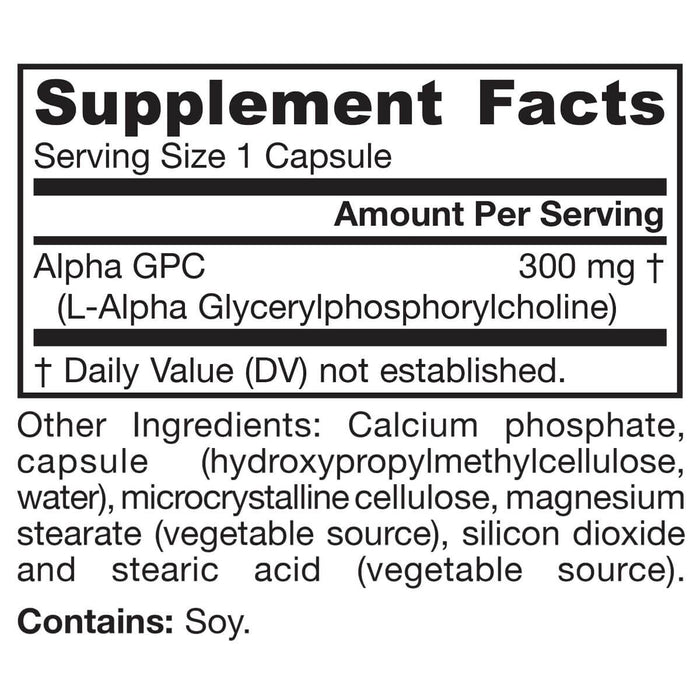 Jarrow Formulas Alpha GPC 300mg 60 Veggie Capsules | Premium Supplements at MYSUPPLEMENTSHOP