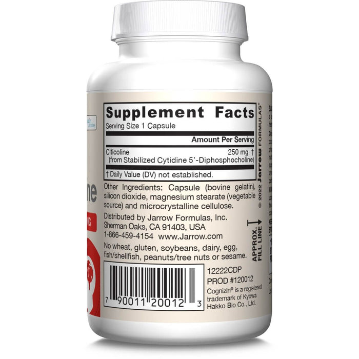Jarrow Formulas CDP Choline 250mg 60 Capsules | Premium Supplements at MYSUPPLEMENTSHOP