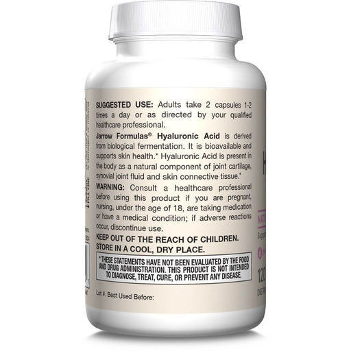 Jarrow Formulas Hyaluronic Acid 60mg 120 Veggie Capsules - Health and Wellbeing at MySupplementShop by Jarrow Formulas