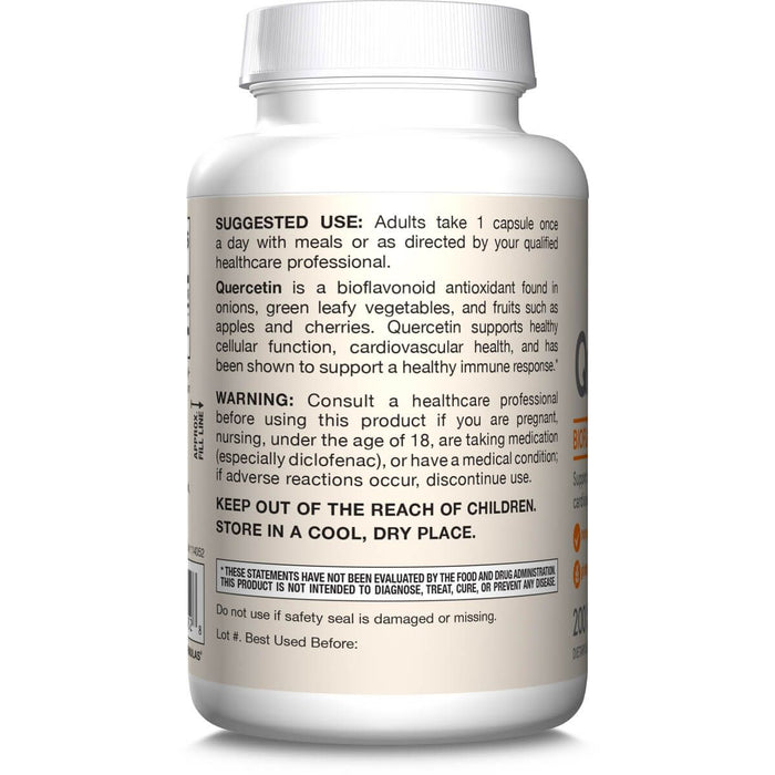 Jarrow Formulas Quercetin 500mg 200 Veggie Capsules | Premium Supplements at MYSUPPLEMENTSHOP