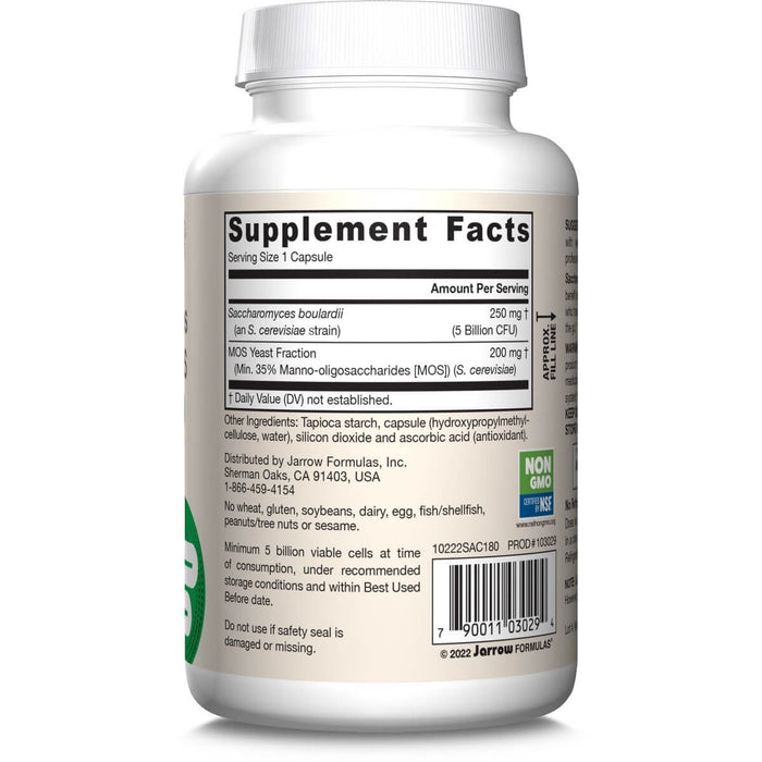 Jarrow Formulas Saccharomyces Boulardii + MOS 5 Billion CFU 180 Veggie Capsules | Premium Supplements at MYSUPPLEMENTSHOP