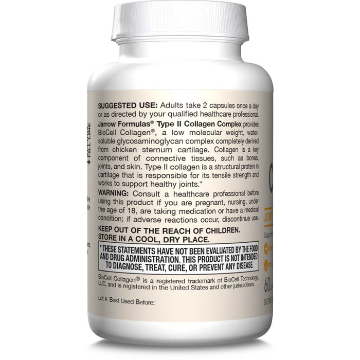 Jarrow Formulas Type II Collagen Complex 500mg 60 Capsules | Premium Supplements at MYSUPPLEMENTSHOP