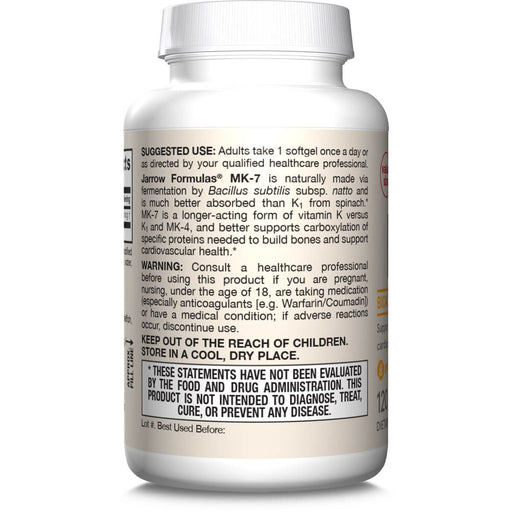 Jarrow Formulas Vitamin K2 as MK-7 90mcg 120 Softgels | Premium Supplements at MYSUPPLEMENTSHOP