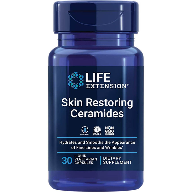 Life Extension Skin Restoring Ceramides 30 Liquid Vegetarian Capsules | Premium Supplements at MYSUPPLEMENTSHOP