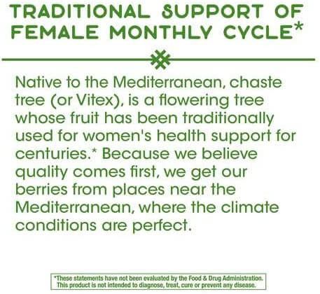 Nature's Way Vitex Fruit 400mg 100 Vegan Capsules | Premium Supplements at MYSUPPLEMENTSHOP