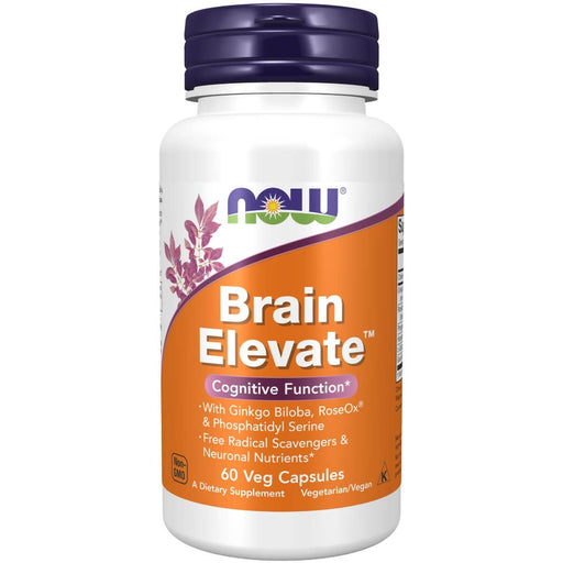 NOW Foods Brain Elevate 60 Veg Capsules | Premium Supplements at MYSUPPLEMENTSHOP