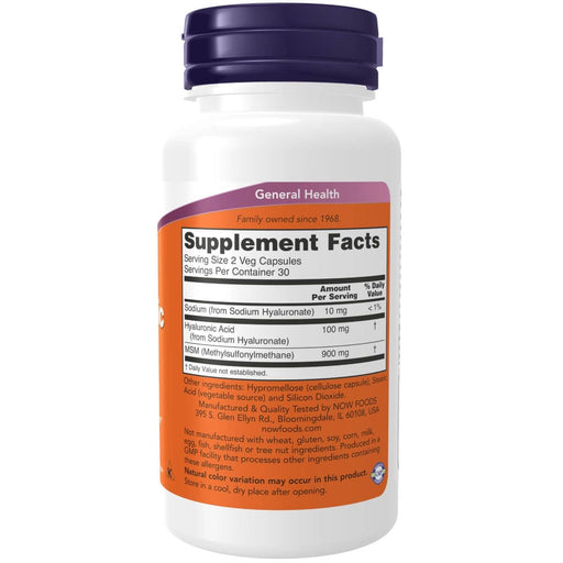 NOW Foods Hyaluronic Acid 50 mg 60 Veg Capsules - Joint Support at MySupplementShop by NOW Foods