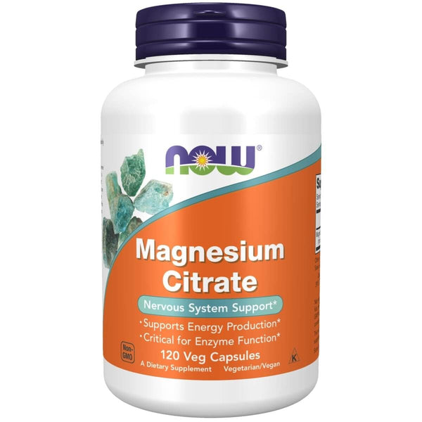 NOW Foods Magnesium Citrate 120 Veg Capsules - Vitamins & Minerals at MySupplementShop by NOW Foods