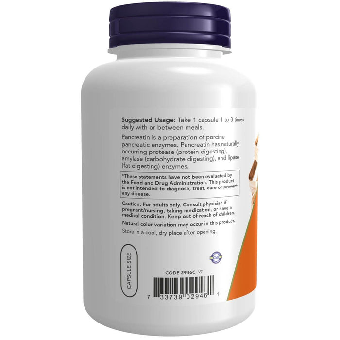 NOW Foods Pancreatin 2000 (250 Capsules) | Premium Supplements at MYSUPPLEMENTSHOP